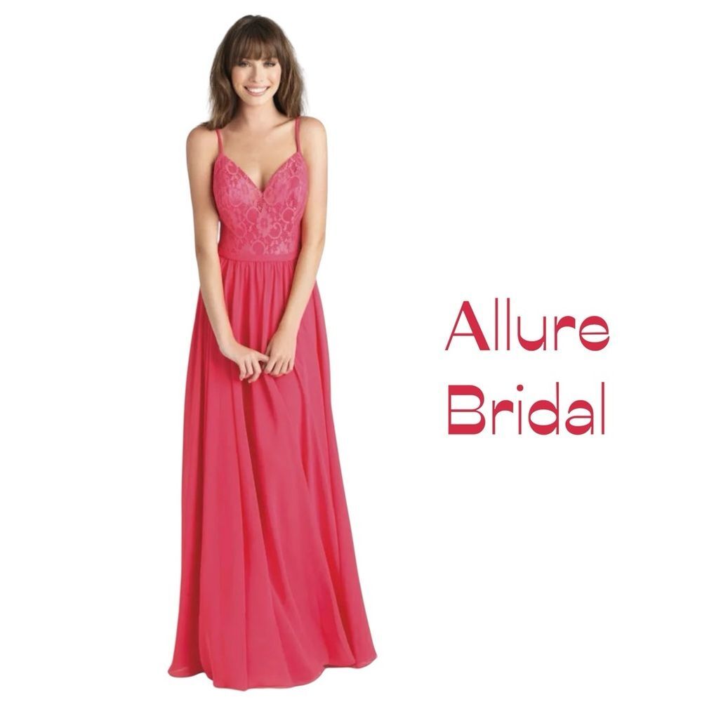 Allure Bridal Red Orange Sleeveless Maxi Dress NWOT Size 10 Evening Bridesmaid